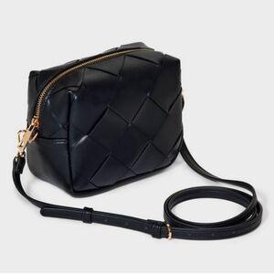 Elegant Black Crossbody Bag Stuffed